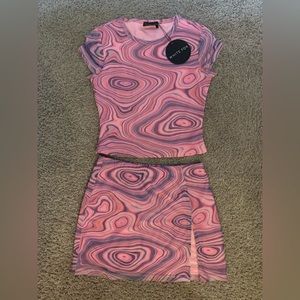 White Fox Two Piece Skirt Set